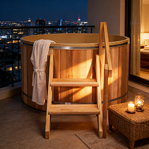 ถังแช่น้ำแข็งสแตนเลส 304 รุ่น Heavy Duty Red <span class=keywords><strong>Redar</strong></span> สีแดง พร้อมบันไดในตัว สำหรับการฟื้นฟูร่างกายหลังออกกำลังกายและการบำบัด - Product Image 1