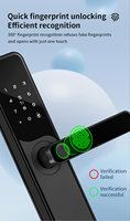Serrure Intelligente en Alliage d'Aluminium pour Porte en Bois, Application Cloud Tuya, Sécurité de Classe A, Wi-Fi, Empreinte Digitale, Carte à Puce, Mot de Passe