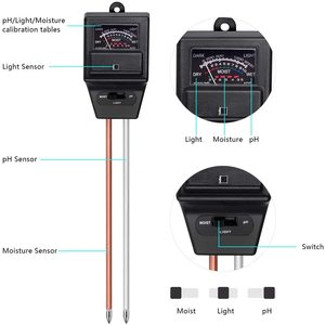 Nhà Máy 3-Trong-1 Độ Ẩm Đất PH Meter Trong Nhà Và Ngoài Trời Nhà Vườn Sức Khỏe Bãi Cỏ Và Trang Trại Tăng Trưởng Công Cụ Chẩn Đoán Sức Khỏe Nhà Máy - Product Image 3