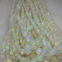 Vente en gros de pierres précieuses d'opale blanche naturelle d'Éthiopie de 5 mm et 9 mm, lot de perles rondes en opale certifiées IGI, fournisseur de perles