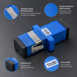 Adaptador SC, Atenuador Óptico Fijo de 1dB, 2dB, 3dB, 5dB, 7dB, 10dB, 15dB, 20dB, SC-SC Hembra a Hembra, Atenuador de Fibra Monomodo - Product Image 3