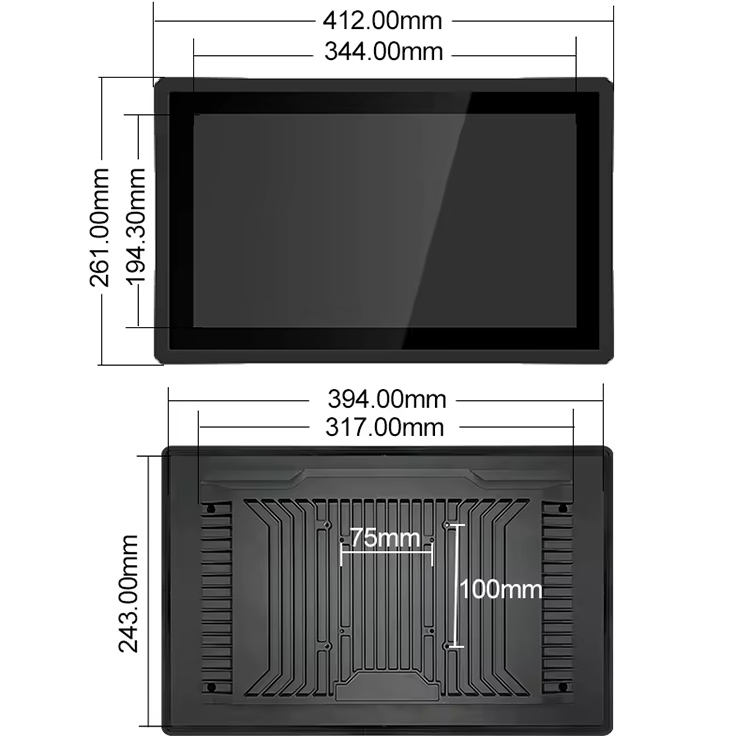15.6 Inch Industrial Sunlight-readable IPS LCD Monitor Capacitive Touch Screen True Flat HD VGA Industrial Display