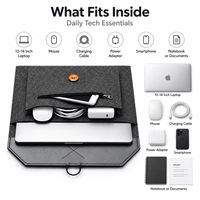 Housse d'ordinateur portable en feutre personnalisée, organiseur moderne et durable, étui fin pour ordinateur avec poche zippée pour accessoires