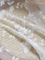Nappe ronde en dentelle florale transparente, nappe transparente à bord ondulé blanc pour mariage, fête, décoration de salle à manger