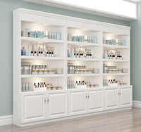 Vitrine de présentation de cosmétiques de luxe léger, comptoir de présentation de produits de salon de beauté, salon de coiffure, salon de barbier, armoire à peinture cuite pour perruques