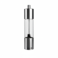 Moulin à sel et poivre en plastique de 175 cm avec composants en céramique et verre pour usage domestique et en restaurant, emballé en boîte, acier inoxydable 4 cm