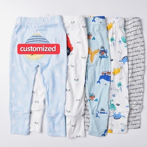 Pantalons longs personnalisés 100% coton pour garçon et fille, motif dessin animé, mode bébé nouveau-né, leggings - Product Image 2