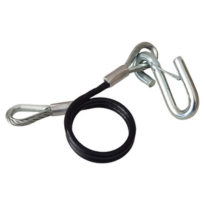 Crochets en S de 30 pouces Capacité de 7500lb Coupleur de <span class=keywords><strong>remorque</strong></span> à chaîne enroulée noire <span class=keywords><strong>Câble</strong></span> métallique de chaîne de <span class=keywords><strong>sécurité</strong></span> enroulé - Product Image 1