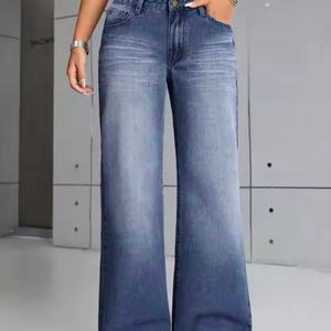 Jeans Rectos Holgados Estilo Vintage para Mujer, Vaqueros de Verano Transpirables de Cintura Alta con Lavado Claro y Efecto Desgastado - Product Image 2