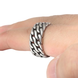 yunnique Fashion <b>Rings</b> <b>Titanium</b> Steel Hollow Chain <b>Ring</b> Gold Men's Accessory Geometric Design Gift Jewelry FY28080 - Product Image 2