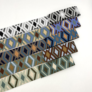 Thiết kế mới 5cm rộng hình thoi mô hình <span class=keywords><strong>Polyester</strong></span> jacquard vải của phụ nữ Túi dây đeo vai 50mm - Product Image 2