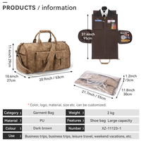 Housse de Voyage Zippée pour Costume et Robe Longue – Sac de Transport 2-en-1 Convertible pour Hommes et Femmes
