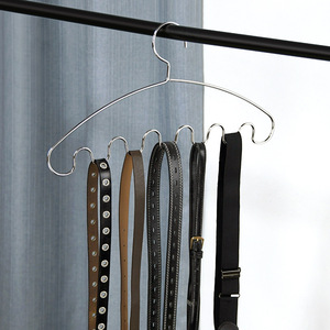 Cintre ondulé en acier inoxydable 42 cm, multifonctionnel, organisateur de ceintures et cravates, solution de rangement pour vêtements - Product Image 1