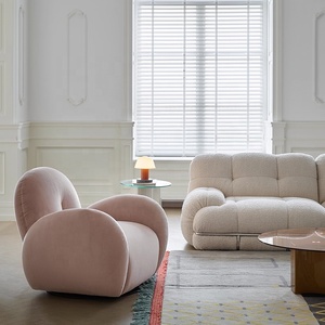 Poltrona Reclinabile Moderna Francese Zayshine in Velluto Rosa, Sedia Modulare Singola per Soggiorno e <span class=keywords><strong>Camera</strong></span> <span class=keywords><strong>da</strong></span> <span class=keywords><strong>Letto</strong></span>, Poltrona Girevole Relax - Product Image 3