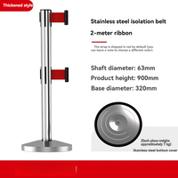Barrière de file d'attente rétractable en acier inoxydable robuste, revêtement noir en poudre, base en caoutchouc, poteau de contrôle des foules IP67