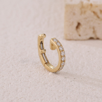 Pendientes de Clip Vintage Hechos a Mano con Diamantes Blancos Naturales Chapados en Oro de 18K, Joyería Clásica de Lujo para Mujer, Regalo para Bodas y Fiestas