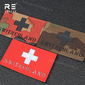 스위스 위장 플래그 패치 레이저 컷 반사 NIR IRR 패치 전술 장비 용 패치 색상 및 크기 사용자 정의 - Product Image 1