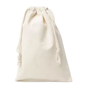 Custom logo Printed Eco Friendly Recyclable Ecological Reusable Pouch Cotton Drawstring Bag - Product Image 4
