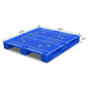 KUDA 1212G-WGCZ プラスチックパレット 高耐久エッジ 3脚 スチール補強プラスチック製スタッキングパレット 収納用 1200x1200x150mm - Product Image 3