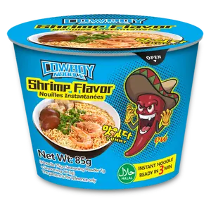 Flavor Instant Noodle Halal Shrimp Flavor Ramen Cup Instant Noodle OEM Brand
