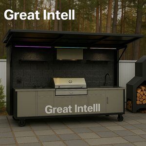 Manufacture Outdoor Complete <b>Kitchen</b> BBQ <b>Island</b> Stainless Steel Out Door <b>Kitchen</b> Cabinet BBQ Grills Set - Product Image 5