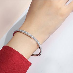 BASQUESUN fábrica al por mayor personalizado S925 plata incrustaciones moissanite nueva venta caliente punto monólogo pulsera - Product Image 5