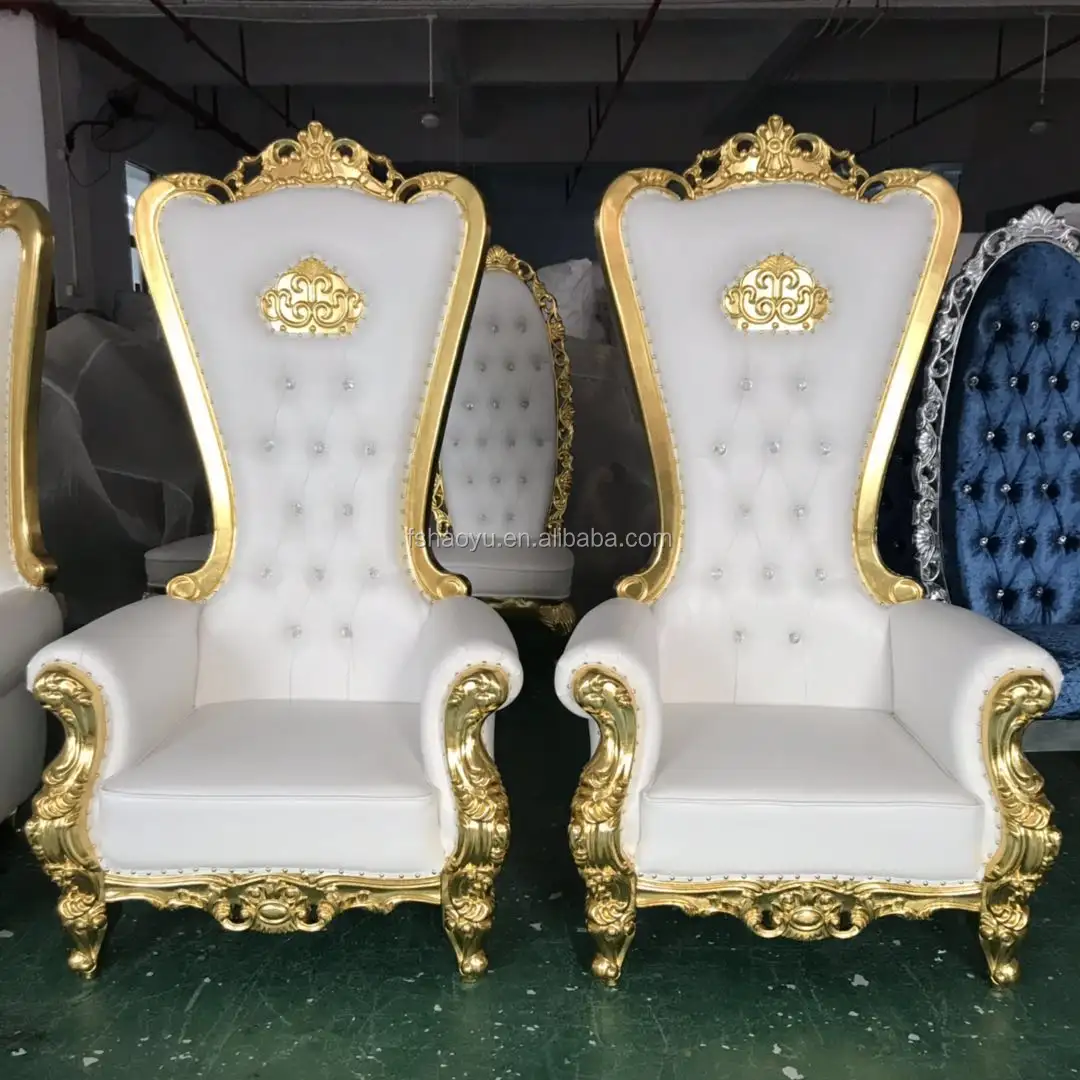 Chaise en faux cuir PU rose tendance de style Royal, meuble luxueux, siège en bois, à dossier haut, pour hôtel/hall de mariage, pour la reine, rose