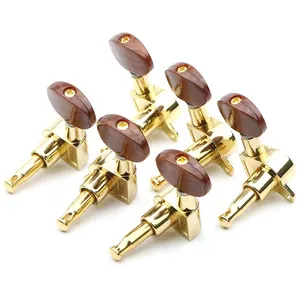 3R3L Closed Golden Guitar String Tuners Tuning Keys Pegs Machine Heads Knobs Locking Tuners for Acoustic, Electric Guitar