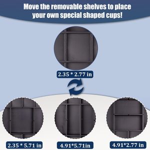 New Design Wholesale 70 Slot Shot Display Case Removable Giant Whiskey Cup Shadow Box Frame with UV Protection Acrylic Door - Product Image 4