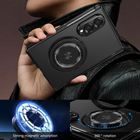 Funda Magnética con Anillo de Soporte y Protección de Bisagra para Samsung Galaxy Z Fold 8, Cubierta Exterior de Vidrio Antigolpes