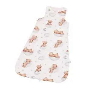 快乐长笛贴牌柔软新生儿婴儿包裹毛毯婴儿睡袋双向拉链透气竹棉睡袋