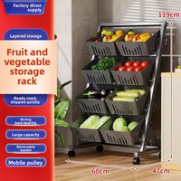 Support de rangement pour paniers à légumes multicouches pour la cuisine, le salon, etc.
