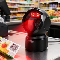 Escáner de Códigos de Barras 2D de Escritorio con Luz Roja, Interfaz USB, Escaneo Automático para Supermercados y Almacenes - En Stock