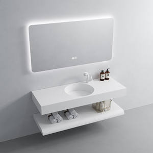 Vente <span class=keywords><strong>en</strong></span> gros Lavabo de table <span class=keywords><strong>en</strong></span> résine fait à la main Lavabo à main Lavabo <span class=keywords><strong>en</strong></span> marbre avec miroir à led - Product Image 4
