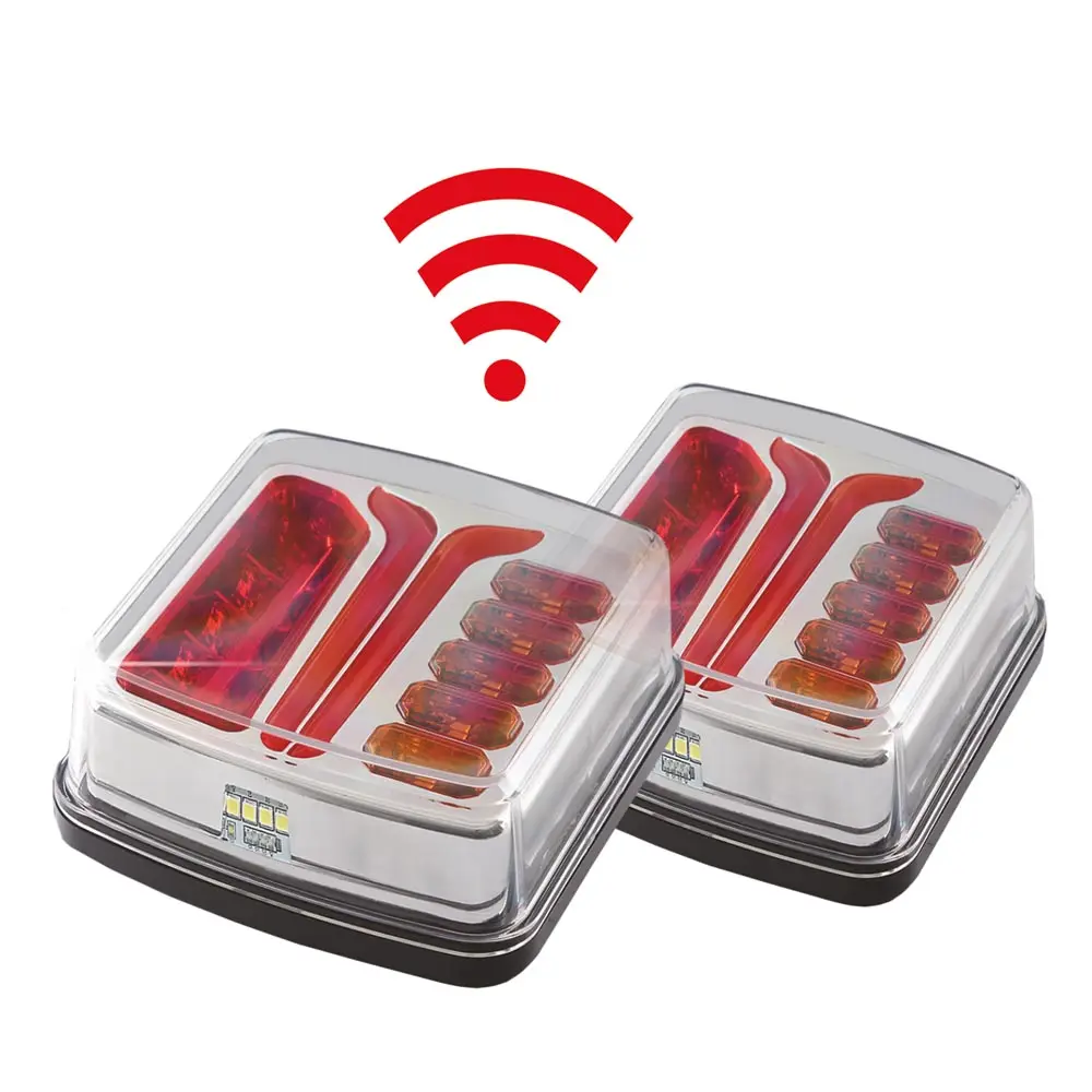 Kit luci per rimorchio Wireless 12V Kit luci per camion di traino Stop indicatore di direzione indicatore di freno di coda impermeabile combinato con Base magnetica