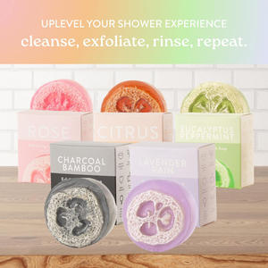 Saponetta naturale a base di Rose a base vegetale per la pulizia profonda del corpo <span class=keywords><strong>sapone</strong></span> lufah Scrubber con <span class=keywords><strong>luffa</strong></span> - Product Image 6