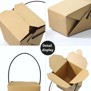 กล่องอาหารกระดาษคราฟท์รักษ์โลก YBLPAK สำหรับขายส่ง ป้องกันการรั่วซึม เห<span class=keywords><strong>มา</strong></span>ะสำหรับบรรจุข้าว ก๋วยเตี๋ยว ซุป ขนมขบเคี้ยว ข้าวโพดคั่ว - Product Image 2