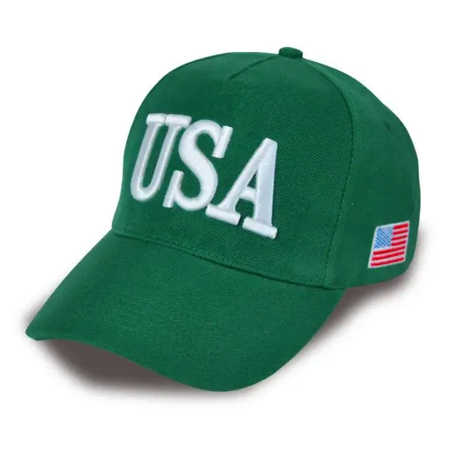 Casquette de Baseball brodée et personnalisable, nouveau drapeau américain et américain, chapeau de couleur vert et réglable, Style Polo