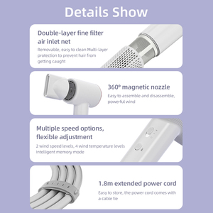 Secador de Pelo de Alta Velocidad, 110,000 RPM, para Mujeres y Hombres, Secado Rápido, 300 Millones de Iones Negativos, Control de Calor Inteligente - Product Image 3