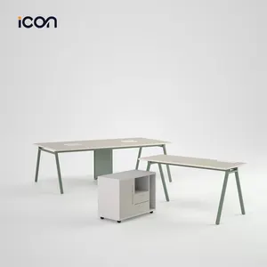 Home Office Desk and Tables Set Workstation Modular Staff Office Partition Mesa De Oficina Wooden Co Work Space Laminated Desk