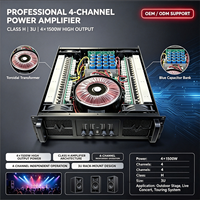 Penguat Daya Audio Profesional Kelas H 4-kanal Amplifier 3U 4x1500w Daya Keluaran Tinggi untuk Panggung Luar Ruangan Konser LIVE