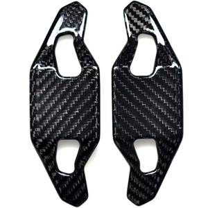 แป้นเปลี่ยนเกียร์คาร์บอนไฟเบอร์แบบกลวงสำหรับพวงมาลัยรถยนต์ออดี้ สีดำเงา รุ่น <span class=keywords><strong>E</strong></span>-<span class=keywords><strong>TRON</strong></span> 4K Q7 TTS S3 S6 <span class=keywords><strong>SQ5</strong></span> RS3 RS6 RS7 - Product Image 1