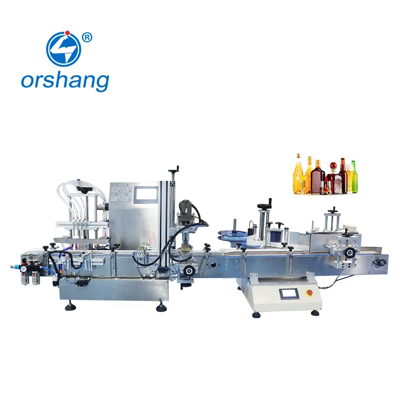 Desktop Automatic Round Square Flat Olive Oil Bottle Liquid Filling Capping and Labeling Machine Production Line