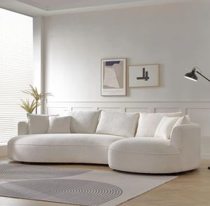 Bắc Âu Sang Trọng Cong Cắt <span class=keywords><strong>Sofa</strong></span> Set Trắng Modular Vải Home Văn Phòng Giải Trí Chuyển Đổi Xốp Đầy Giường Hot Bán Cho - Product Image 6