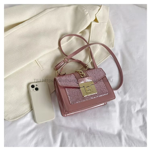 Factory New Multicolor Small Square Bag With Lock Lady <b>Purse</b> Luxury Cute Single Shoulder Crossbody Bag Tanjing - Product Image 6