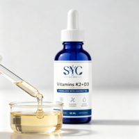 Produit de Soutien Quotidien à la Vitalité avec 200mcg de K2 et 250mcg de D3 dans de l'huile de coco pour le soutien osseux et immunitaire 15 Premium Pro Result
