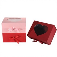 Boîte cadeau en papier pliable magnétique avec fenêtre transparente classique carrée personnalisée YZ pour l'emballage de cadeaux de vacances