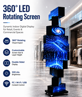 360 °   Écran LED rotatif dynamique double face P1.9 P2.5, solution LED mécanique personnalisée pour les expositions de marques