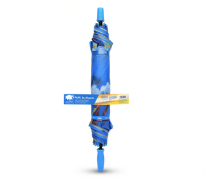 Ombrello Pieghevole NAK Dr. Stigute, 8 Stecche in Lega, Apertura Manuale, Design Cartoon, Protezione da Pioggia e Sole per Ragazzi, Blu - Product Image 1