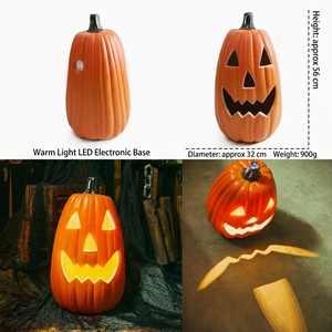 Citrouille en plastique JD pour <span class=keywords><strong>Halloween</strong></span>, <span class=keywords><strong>Jack</strong></span>-<span class=keywords><strong>O</strong></span>-<span class=keywords><strong>Lantern</strong></span> évidée, avec lumière LED à piles, pour décoration intérieure/extérieure, allée, jardin, table - Product Image 5